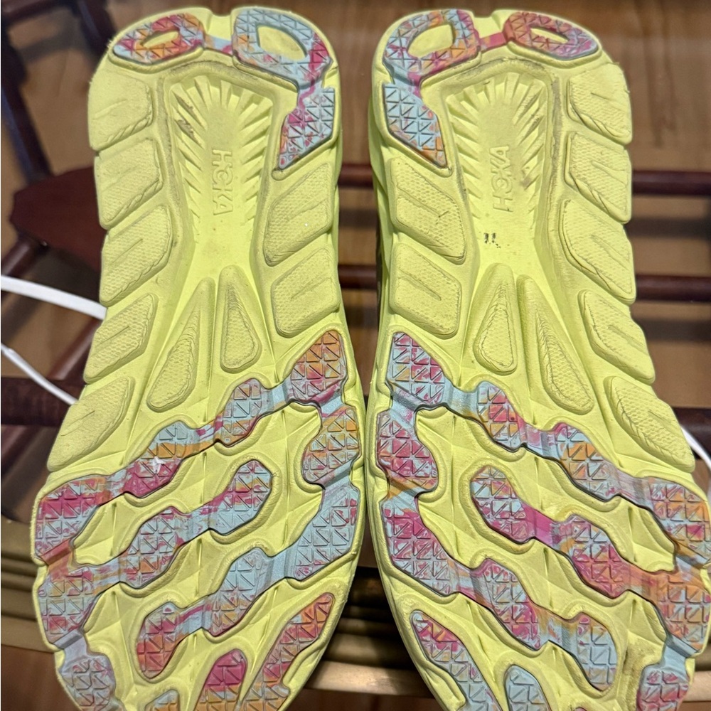 Hoka Cream and Lime Athletic Shoes - Picture 7 of 7